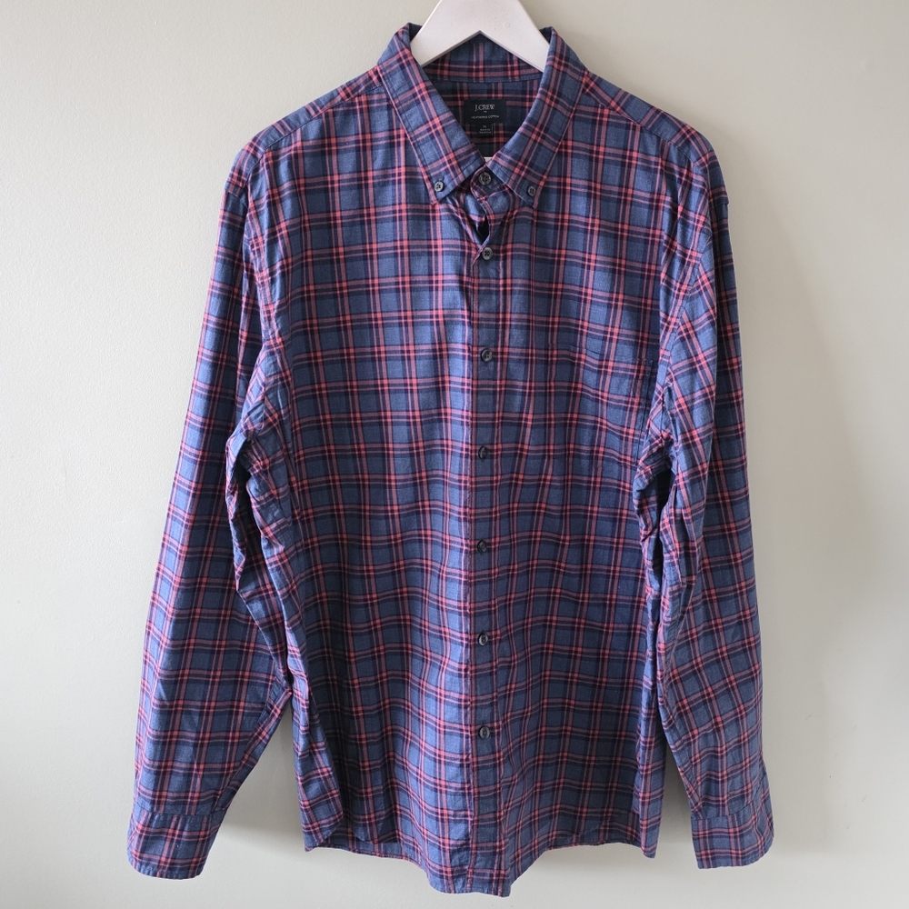 NWOT J. Crew Old Money Cabincore Preppy Plaid Heathered Cotton Button Down Shirt